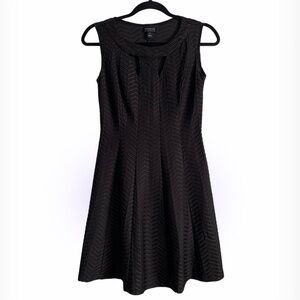 EnFocus Studio Black Pin Tuck Textured Knit Sleeveless Dress